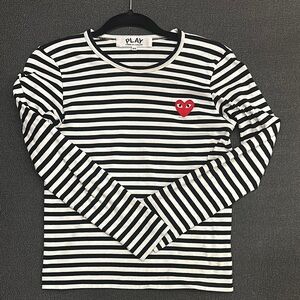 Comme des Garcons PLAY Kids Black and White Striped Long Sleeve Tee